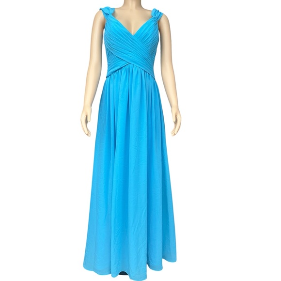 Gorgeous Allure Bridals Homecoming Turquoise Vibrant Blue Maxi Formal Dress - Picture 1 of 15